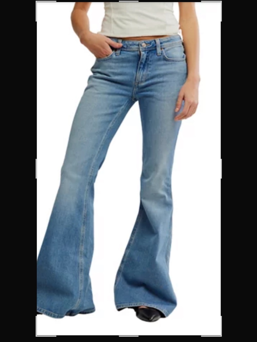 We The Free Flare Leg Denim Jeans Light Blue Wash Size 24 Brand NEW NEVER WORN!